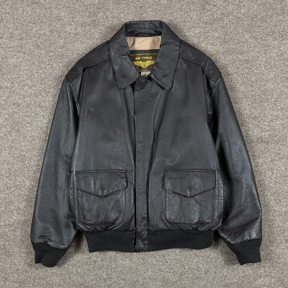 Landing Leathers Air Force Brown Leather Bomber Aviator Pilot Jacket Men’s Large